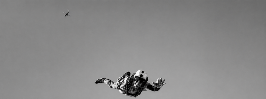 Skydiver hero graphic from OverchargedLife